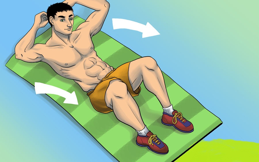 6 pack abs exercise step 1